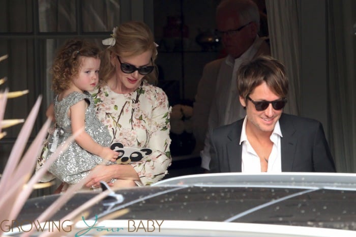 Nicole Kidman and Keith Urban with daughter Faith at her parent's 50th anniversary