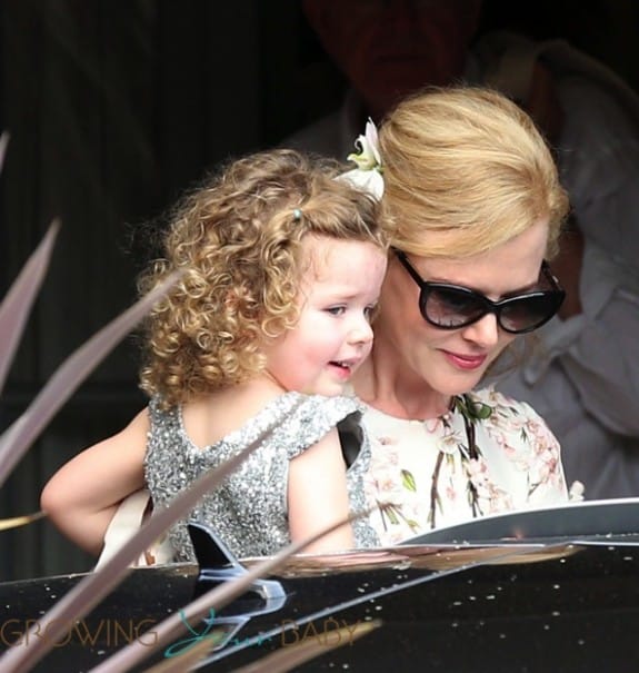 Nicole Kidman with daughter Faith at her parent's 50th anniversary