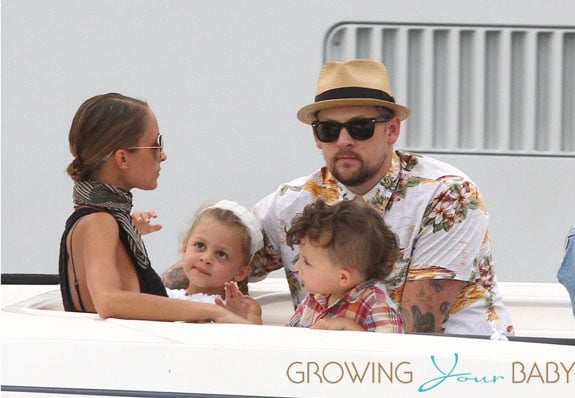 Nicole Richie and Joel Madden with kids Harlow & Sparrow Madden in St. Tropez