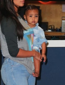 North West at Burbank Airport with her mom Kim Kardashian