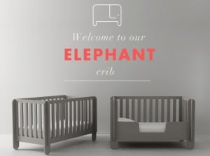 Oeuf NYC Elephant convertible Crib - Grey
