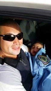 Officer Albert Pizana with baby Genesis