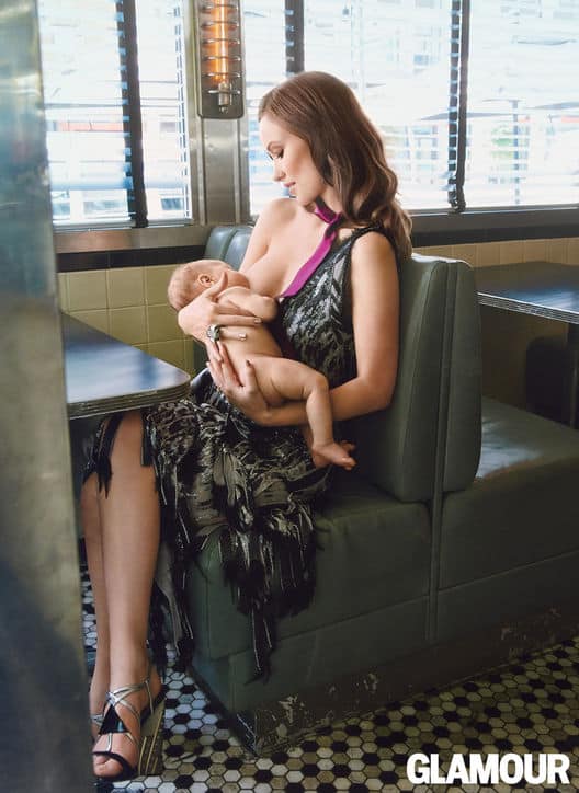 Olivia WIlde breastfeeds son Otis for Glamour Magazine