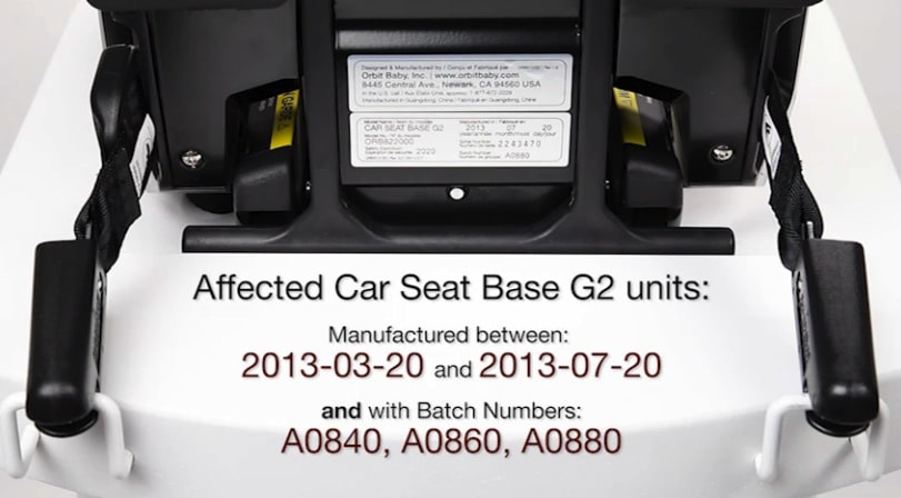 Orbit Baby Car Seat Base recall