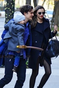 Orlando Bloom and Miranda Kerr out in NYC with their son Flynn