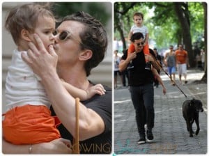 Orlando Bloom and son Flynn stroll in Central Park