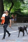 Orlando Bloom and Flynn Bloom Take Dog Sidi Out Through Central Park