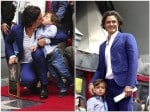 Orlando Bloom with his son Flynn at Hollywood Walk of Fame Star ceremony LA