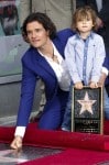 Orlando Bloom with his son Flynn at Hollywood Walk of Fame Star ceremony in LA