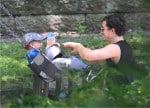 Orlando Bloom with son Flynn at the park in NYC