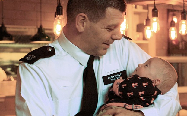 PC Steve Norton with baby Harrison Paine