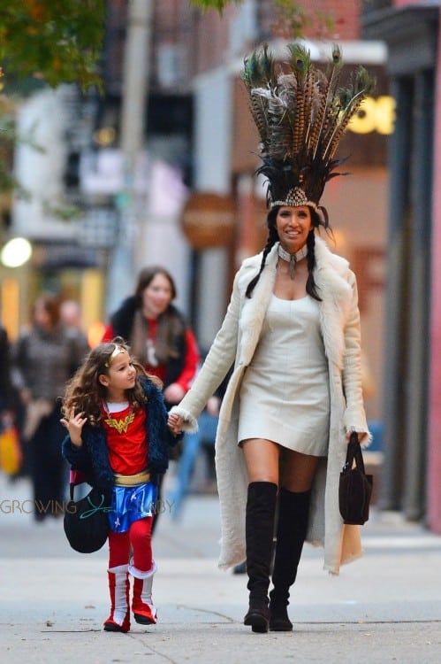 EXCLUSIVE: Padma Lakshmi and daughter Krishna seen trick or treating in SoHo, New York City