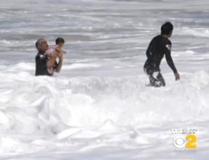Patrick Watson rescues baby at Aliso Beach Park