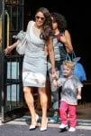 Paula Patton exits the Jimmy Kimmel show with her son Julian