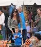 Robin Thicke and wife Paula Patton explore Mr Bones Pumpkin Patch with their son Julian in Beverly Hills