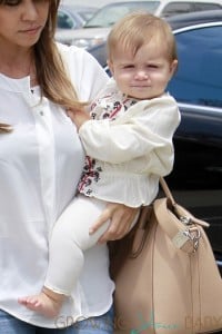 Kourtney Kardashian takes her daughter Penelope Scotland Disick to a kids class after having lunch with her Pregnant sister Kim Kardashian at Cecconi's restaurant in Los Angeles