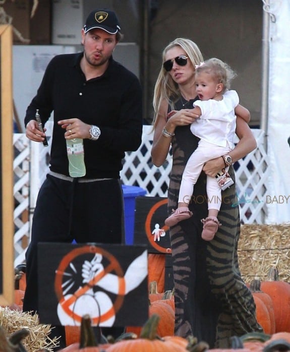 Petra Ecclestone and James Stunt at Mr. Bones with daughter Lavinia