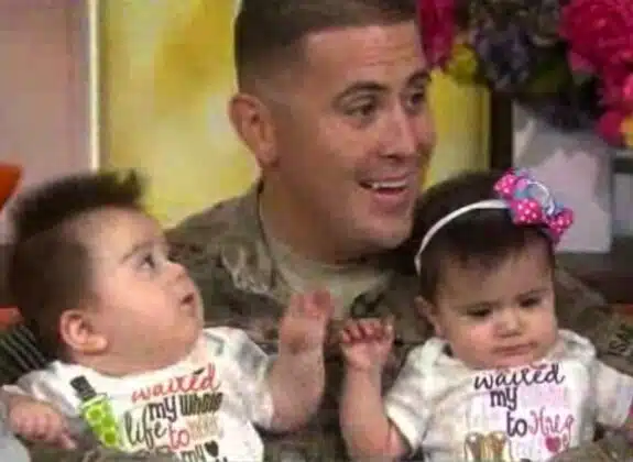 Phillip Lovato with his twins