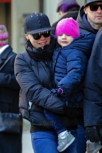 Pink and Carey Hart with daughter Willow in NYC