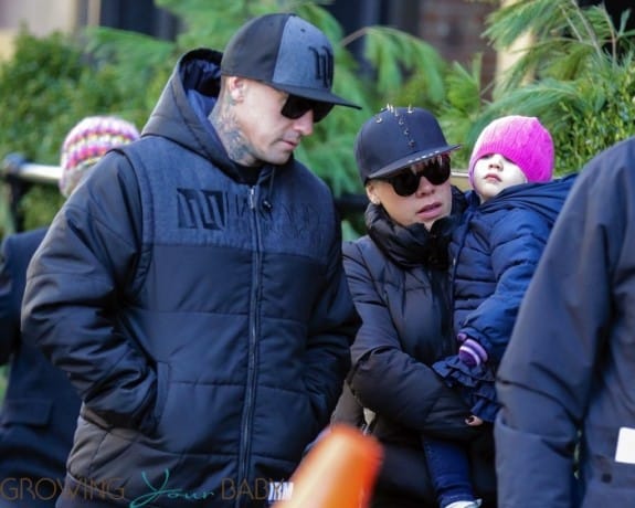 Pink and Carey Hart with daughter Willow in NYC