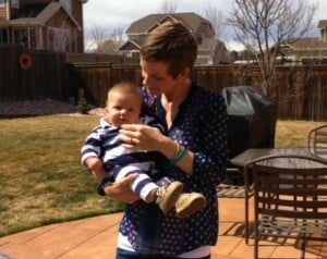 Pregnancy Cancer survivor Amy Hansen with son Gavin