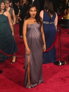 Pregnant Atcress Kerry Washington at the 86th Academy Awards