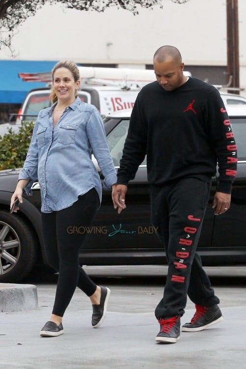 CaCee Cobb shows off her baby bump as she goes out with hubby Donald Faison for a coffee in LA