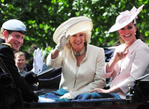 Pregnant Catherine Middleton, Camila Parker Bowles, Prince Harry at Trooping of the Color 2013