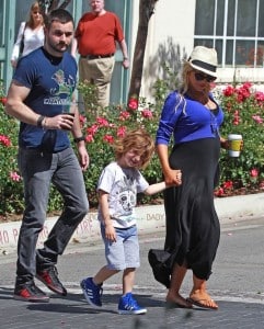 Pregnant Christina Aguilera out in LA with Matt Rutler and son Max