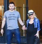 Pregnant Christina Aguilera out in LA with fiance Matt Rutler