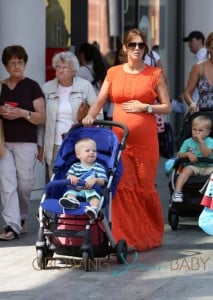 Pregnant WAG Danielle O'Hara does a spot of shopping in Liverpool with her mum and kids in tow