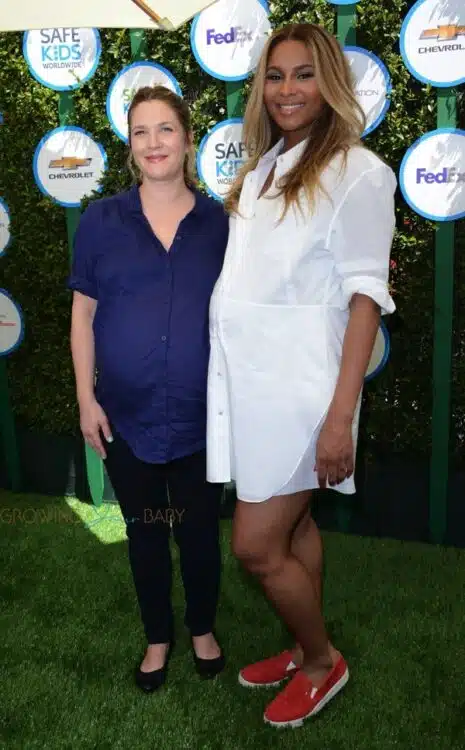 Pregnant Drew Barrymore and Ciara at Safe Kids Day in Los Angeles