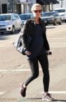 Pregnant Emily Blunt leaves the gym in LA
