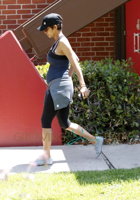 Pregnant Halle Berry Goes For A Workout