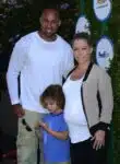 Pregnant Kendra Wilkinson and Hank Baskett with their son Hank Jr Safe Kids Day in Los Angeles
