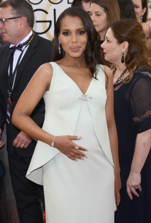 Pregnant Kerry Washington at the 71st annual Golden Globe awards