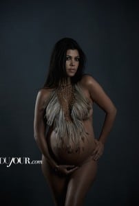 Pregnant Kourtney Kardashian Bares Her Belly For DuJour Magazine