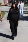 Pregnant Kourtney Kardashian at lunch in LA