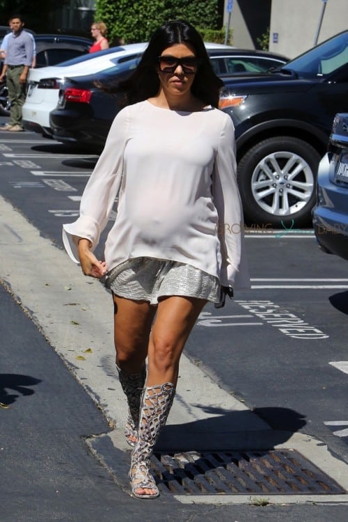 Pregnant Kourtney Kardashian out in LA