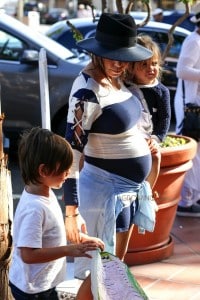 Pregnant Kourtney Kardashian out in San Diego with her kids Mason & Penelope Disick