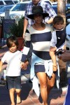 Pregnant Kourtney Kardashian out in San Diego with her kids Mason and Penelope Disick
