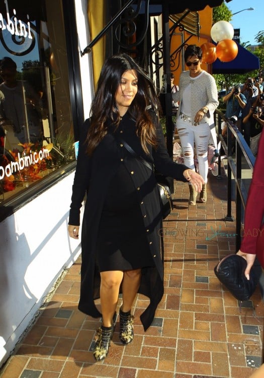 Pregnant Kourtney Kardashian shopping at Bel Bambini in LA