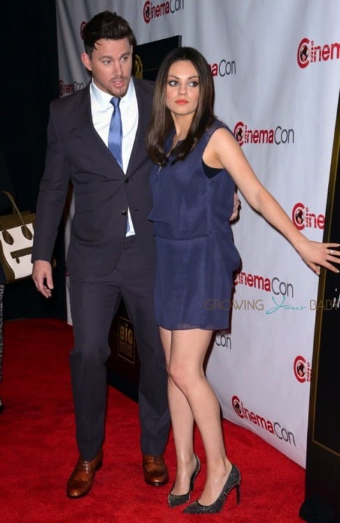 Pregnant Mila Kunis & Channing Tatum on the red carpet at CinemaCon 2014