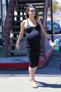 Pregnant Mila Kunis leaving yoga class in LA