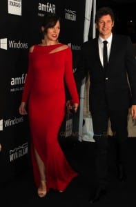 Pregnant Milla Jovovich & husband Paul WS Anderson at the amfAR LA Inspiration Gala Honoring Tom Ford