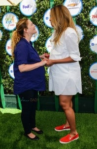 Pregnant Moms-to-be Drew Barrymore and Ciara chat at Safe Kids Day in La