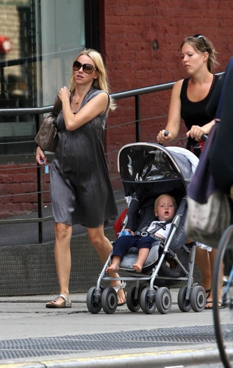 Pregnant Naomi Watts out for a stroll with son Alexander