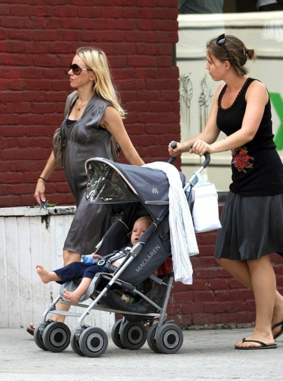 Pregnant Naomi Watts out for a stroll with son Alexander