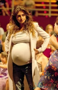 Pregnant Penelope Cruz and husband Javier Bardem attend the Asier Etxeandia Concert at Price Circus Theatre in Madrid