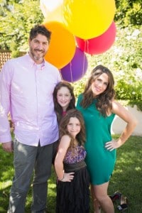 Pregnant Soleil Moon Frye & Jason Goldberg with their girls Poet and Jagger at her book release Party